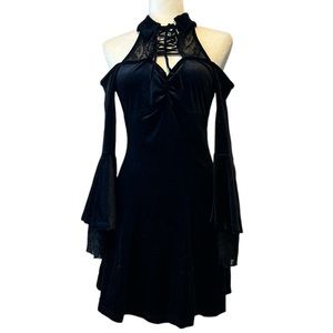 Dark in Love Black Velvet Dress